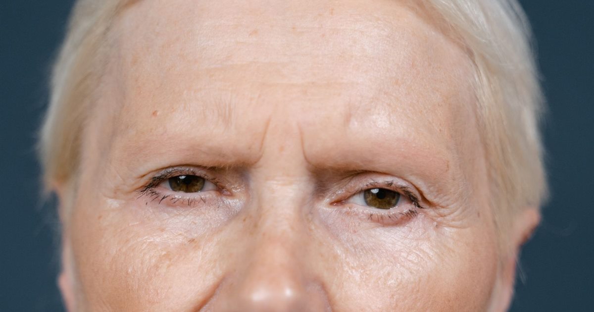 Serene older woman, close portrait